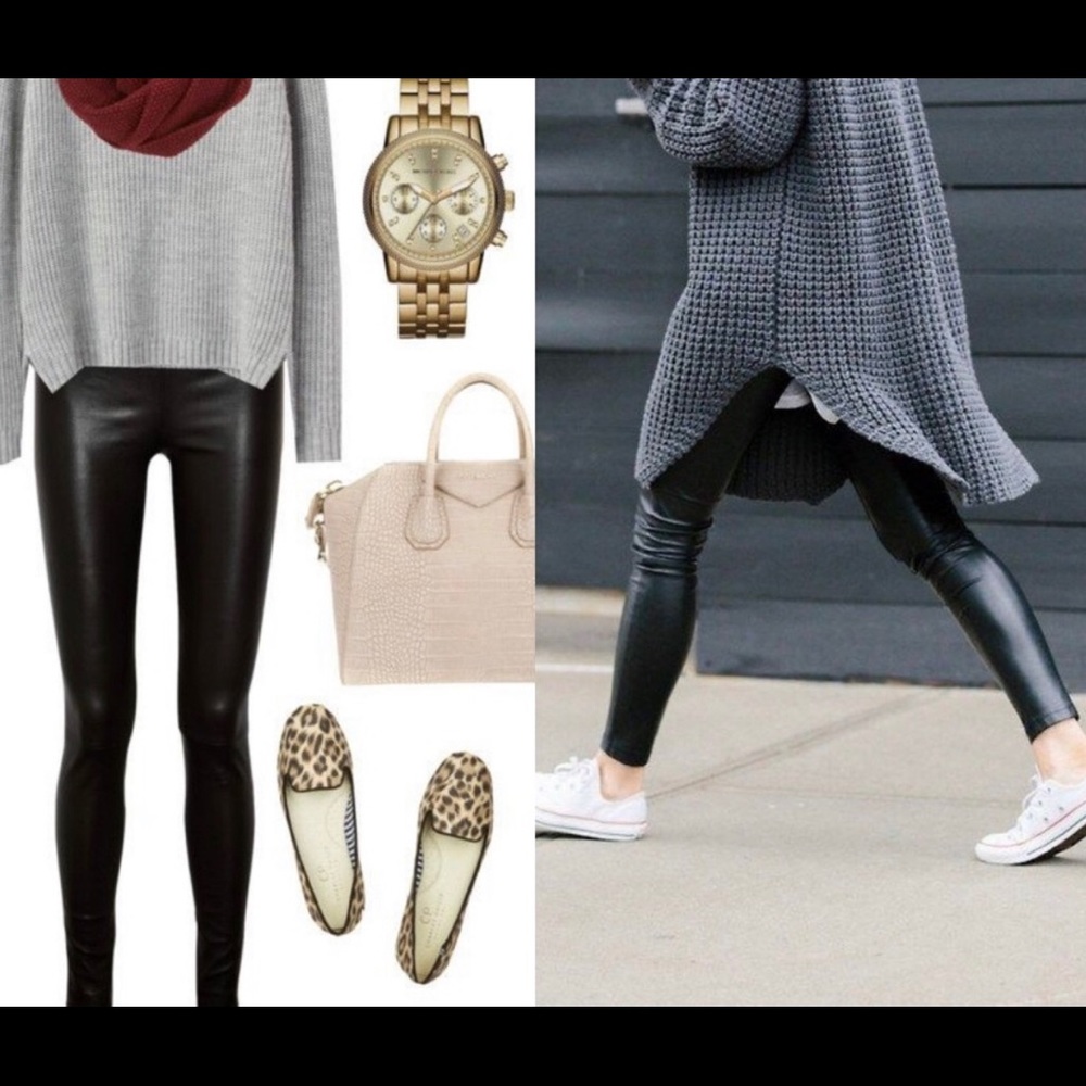 Faux Leather Leggings****LARGE= Size 8-10 - Picture 3 of 8